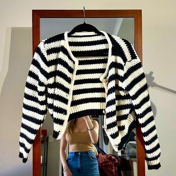 SHEIN Sweaters - Black & White striped sweater
